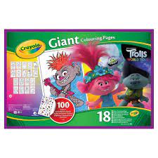 Actual product packaging and materials may contain more or different information than that shown on our. Crayola 18 Page Giant Coloring Pages Trolls World Tour