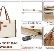 Amazon.com: Keyli 3 bolsas para laptop para mujer, bolsas de lona de 15.6  pulgadas, bolso de hombro de gran capacidad, bolso ligero para maletín, ...