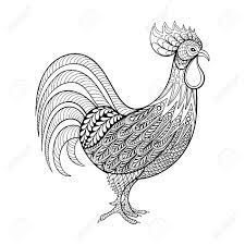 After purchasing you will receive an instant download of coloring pages you get: Rooster Chicken Domestic Farmer Bird For Coloring Pages Zentangle Illustartion For Adult Anti Stress Coloring Books Or Tattoos With High Details Isolated On Black Background Vector Monochrome Bird Sketch Royalty Free Cliparts