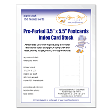 Item 1210834 office depot® brand spiral ruled index cards, 3 x 5, white, pack of 50. White 3 Up 3 5 X 5 5 Perforated Postcard And Index Card Stock 150 Cards