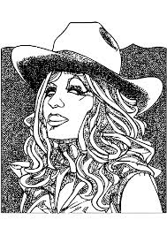 Coloring Page Halftone Shading Style Cowgirl Pinup Girl Porn Star Style  Hyper Realistic Intricate · Creative Fabrica