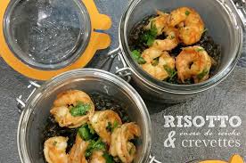 Risotto Encre De Seiche Et Crevettes Miel Gingembre Recette Risotto Crevettes Recette Risotto