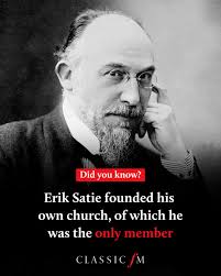 Hymnopedies! 🙏 French composer and pianist Erik Satie was the official  musician for the Rosicrucian Sect, an esoteric group that was run by a man  called Sâr Joséphin Péladan. However Satie grew