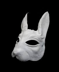 White Rabbit Bunny Mask Leather Ears Alice In Wonderland Mad Etsy Bunny Mask White Rabbit Pagan Magic