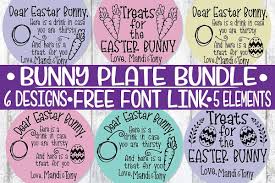 Download Dear Easter Bunny Tray Plate Bundle 6 Designs Free Font Free Design Free Font Easter Plates