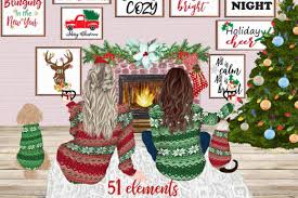 Download Christmas Girls Clipart Mug Design Graphic By Lecoqdesign Creative Fabrica SVG Cut Files