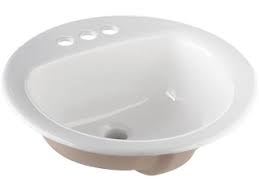 lumber round drop in bathroom sink, white