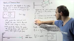 Velocity Of Transverse Wave In Cord Youtube