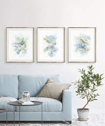 Abstract Blue Art 3 Piece Wall Art Triptych Abstract Etsy Master Bedroom Wall Decor Wall Decor Bedroom Room Wall Decor