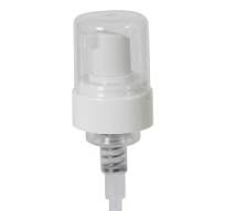 43mm White Polypropylene Dispensing Foaming Pump with 7-3/8 Dip Tube, 0.7mL  Output & Clear Overcap