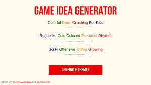 Blend your favorite indie games into new games and generate new game ideas, names and inspiration for your next game development project! Game Idea Generator For Android Apk Download