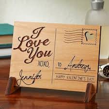 Sending Love Personalized Red Wood Postcard Wood Postcard Valentines Postcard