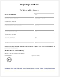 Fake Pregnancy Papers Certificates Letters Forms Word Excel Templates