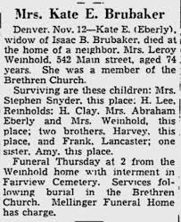 Kate Eberly Brubaker (1864-1939)