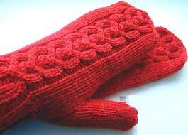 You can knit mittens on straight needles ! We Knit Mitten With Knitting Needles With A Pattern Spit