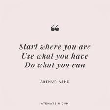 Believe in yourself, anything is possible no matter who you are, or where you come from. Start Where You Are Use What You Have Do What You Can Arthur Ashe Quote 1 Ave Mateiu
