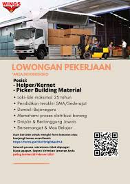 Keterangan lengkap lowongan kerja helper warehouse di pt indi jaya matahari: Gaji Helper Di Wings 9 Perusahaan Buka Lowongan Kerja September Mulai Tamatan Smp Sma Smk Gaji Hingga Rp 20 Juta Link Halaman All Tribun Timur Lena Daily Blogs