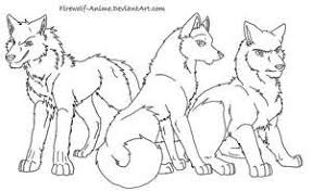The anime wolf coloring pages also available in pdf file. Three Wolves Lineart By Firewolf Anime Anime Wolf Horse Coloring Pages Wolf Sketch