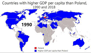 Poland political map 1990 source: State Of Poland On Twitter Countries With Higher Gdp Per Capita Than Poland 1990 And 2018 Here You Can Visualise How Far Poland Has Come As A Country In The Past
