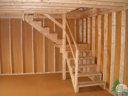 Two Story Barn 1 Interior Staircase Shed Homes Interior Staircase Shed Plans