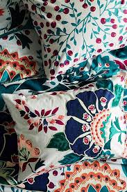 Liberty For Anthropologie Embroidered Feather Bloom Shams Anthropologie Bedding Colorful Bedding Boho Bedding