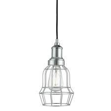 Creative cage rotatable ceiling lamp angle adjustable showroom lighting decors. St6847cc Chrome Cage Pendant National Lighting