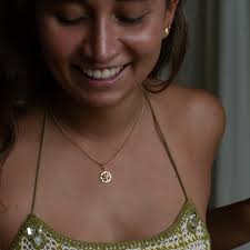 Gold Plated Compass Charm Necklace