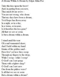 A Dream Within A Dream By Edgar Allen Poe Quotes Edgar Alan Poe Edgar Allen Poe