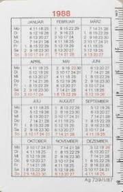 Terdapat hari, minggu dan bulan. Kalender Saku Elephant And Mouse Republik Demokratik Jerman Pneumant Col Ddr 1988 Cart 001 01