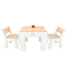 Songmics kindertisch mit 2 stühlen 3er set tischbeine aus massivholz kindermöbel weiß gkr010w01. Harriet Bee 3 Tlg Quadratisches Kindertisch Und Stuhl Set Maud Bewertungen Wayfair De