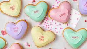 Here's when you can get them. Krispy Kreme Serving Conversation Heart Doughnuts Through Valentine S Day Abc7 San Francisco