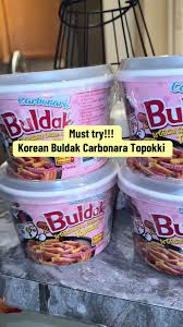 Korean Buldak Carbonara Topokki: A Cheesy Spicy Delight