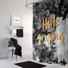 Black And White Floral Shower Curtain If You Like What You See Follow Me Pin Kiddneann Give Me More Board Ideashave You Heard Gold Shower Curtain Black And Gold Bathroom Floral Shower Curtains