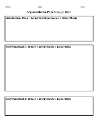 How does one define an argument? Argumentative Essay Rough Draft Template By Sunni S Store Tpt