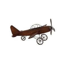 Litton Lane Vintage Plane Wood And Metal Decor 92651 The Home Depot Airplane Decor Vintage Airplane Nursery Wood Airplane
