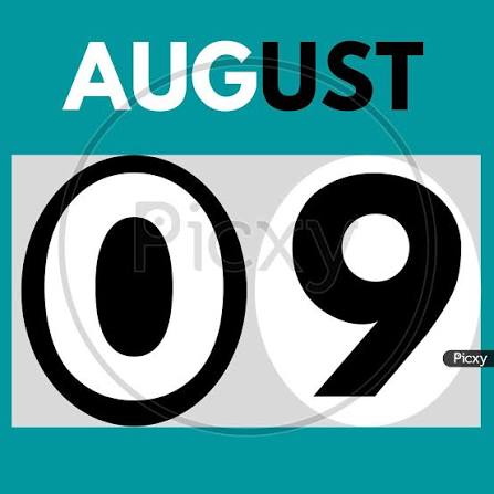 Image of August 9 . Modern Daily Calendar Icon .Date ,Day, Month .Calendar For The Month Of August-DW374557-Picxy