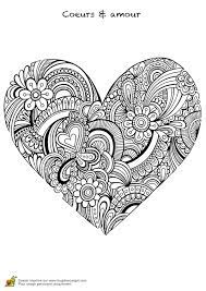 coloriage coeur mandala fleurs et nature heart coloring pages doodle coloriages d&#x00027;automne