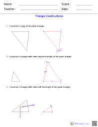 Triangles Constructions Worksheets Interior And Exterior Angles Geometry Worksheets Best Interior Design Websites