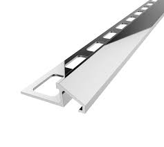 Each piece has a stainless steel finish to match most of our stainless steel tile. Essential Bright Anodized 8mm Angled Tile Trim Tilebar