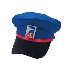 Diy Kid S Mail Carrier Costume Jen Spends Less Mailman Hat Novelty Hats Mail Carrier