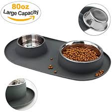 Wesen Dog Bowls 80 Oz Stainless Steel Dog Food Bowl And Pet Bowl With No Spill Non Skid Silicone Mat Feeder Dog Bowls Dog Food Bowls Stainless Steel Dog Bowls