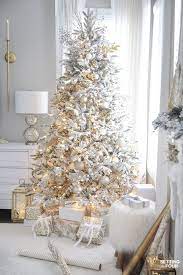 Christmas Decorated Ornaments Gorgeous Flocked Lights Create Learn White Decor White Flocked Christmas Tree Glam Christmas Tree White Christmas Trees