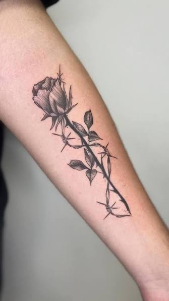 Every rose has its thorn, #tattoos #rose #tattoorose #art #artgallery #tattoo #tattooart #yourtattoomydimension #tattoolife #tattooinked #milano #tattooing #blackworktattoo #skecthbook #arte