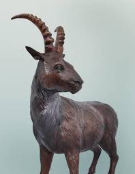 Junger Norwin Steinbock Skulptur Aus Bronze Steine Bronzeskulptur Bronze