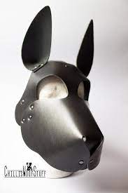 Black Matte Bull Terrier Puppy Dog Mask Hood Bully Hood Petplay Gear Bullterrier Pitbull Terrier