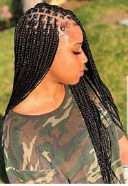 Knotless Braids Boxbraidshairstyles Hair Styles Box Braids Styling Braids With Shaved Sides