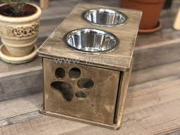 Подставка под миски для собак, кормушка для собак с мисками с выдвижным  ящиком