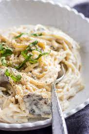 This Healthy Creamy And Delicious Pasta Recipe Is Made With Shaved Black Truffles From A Jar And Cashew Cream It S An Easy Truffle Pasta Vegan Truffles Food