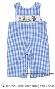 Anavini Infant Toddler Boys Light Blue Gingham Smocked