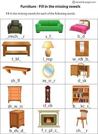 Furniture Fill In Worksheet Latihan Belajar Bahasa Inggris